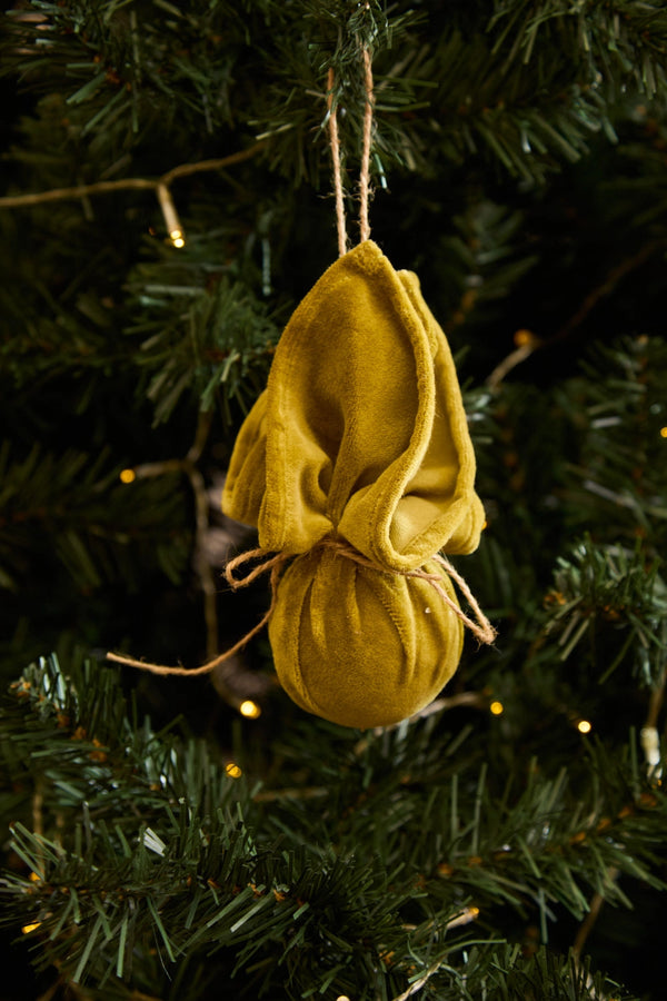 Adorno navideño de terciopelo bola verde Velour