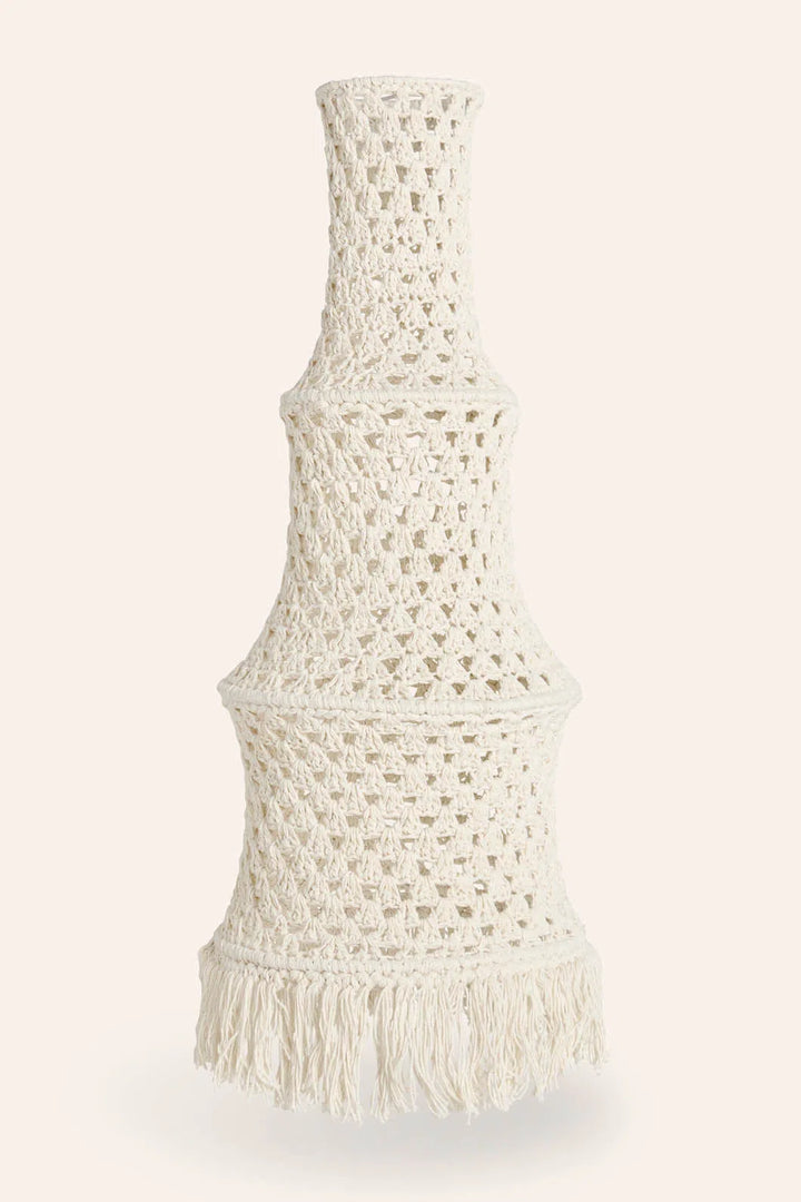 Pantalla mediana para lámpara de techo de crochet cruda Pleko-Calma House