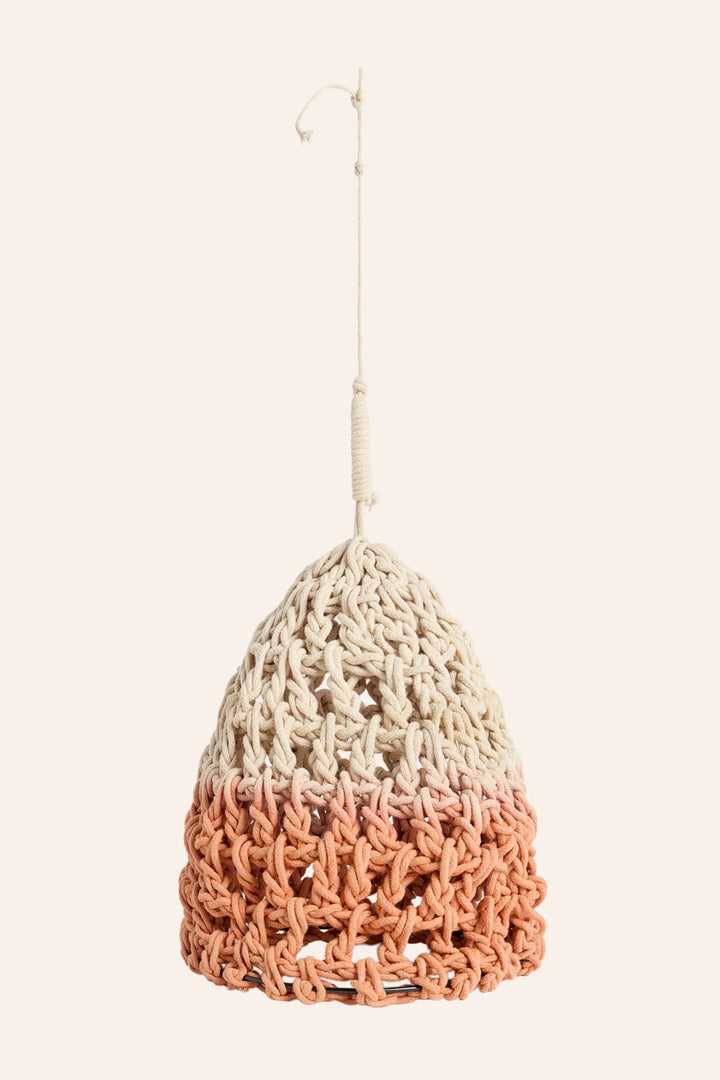 Pantalla para lámpara pequeña de crochet tintado tierra Moon-Calma House