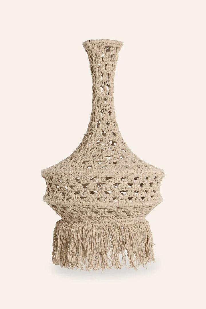 Pantalla pequeña para lámpara de techo de crochet beige Pleko-Calma House