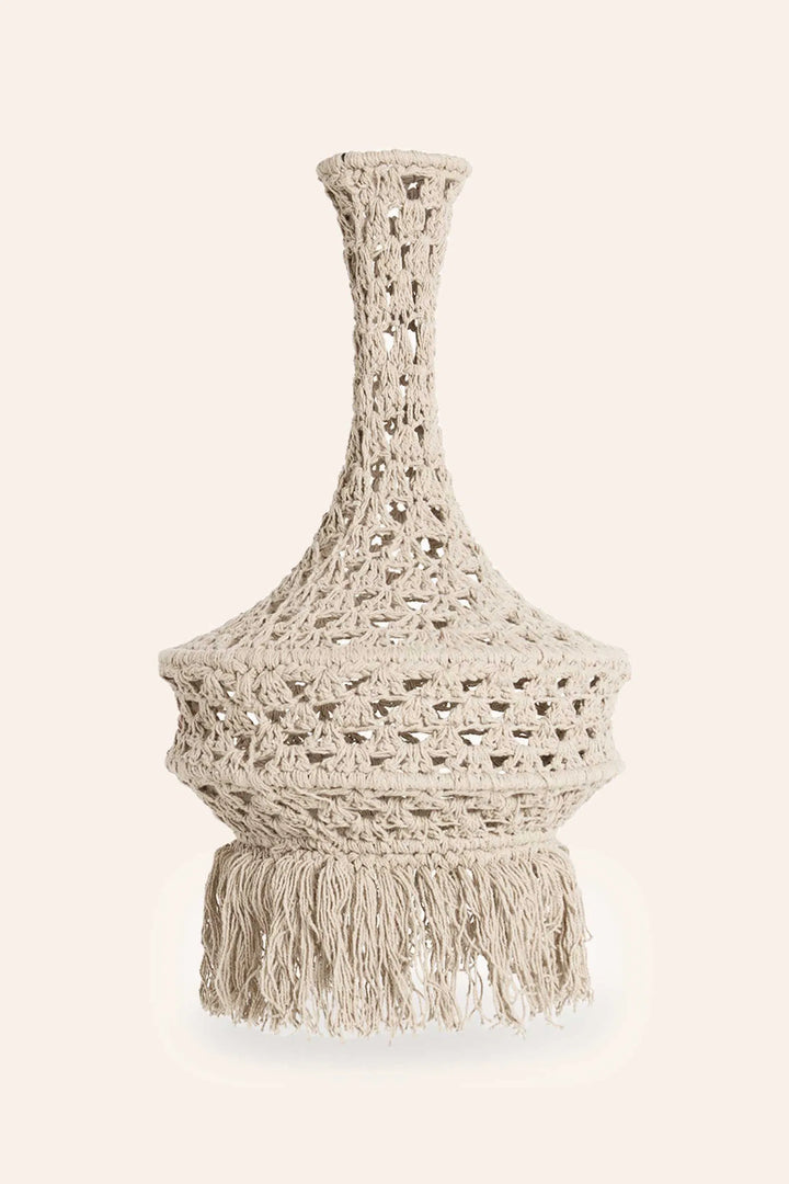Pantalla pequeña para lámpara de techo de crochet cruda Pleko-Calma House