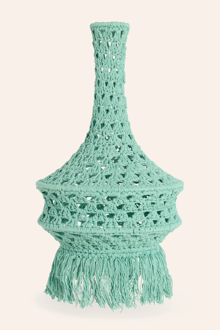 Pantalla pequeña para lámpara de techo de crochet turquesa Pleko-Calma House