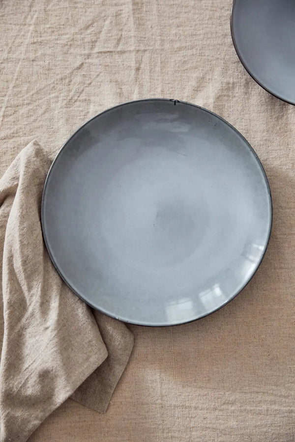 Bisbal blue ceramic large dinner plate