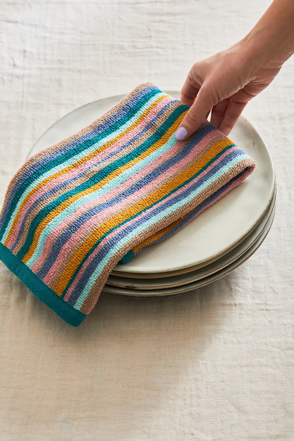 Set of 2 multicolor Iris terry cloth kitchen towels