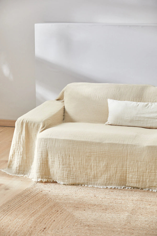 Layer Ecru Muslin Cotton Sofa Cover