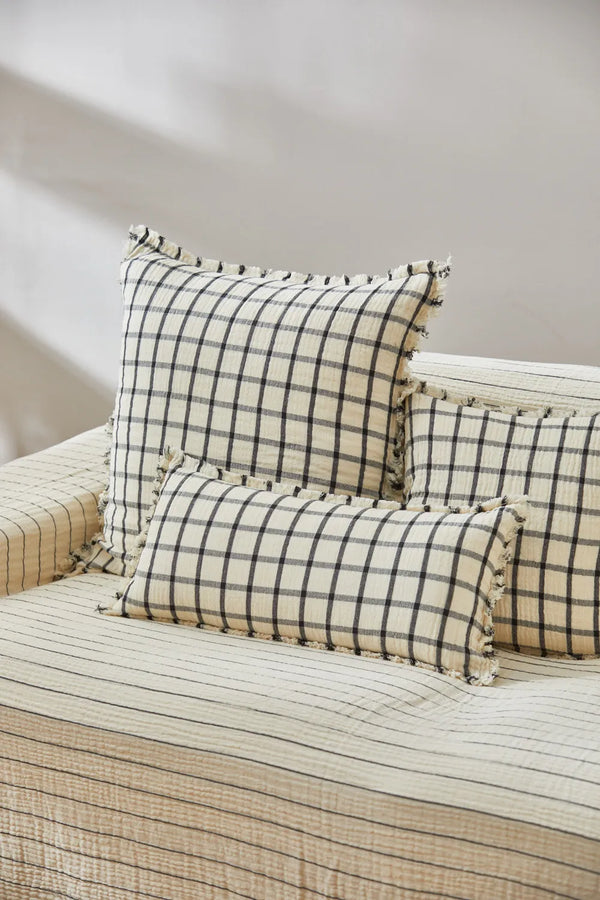 Piazze Check Muslin Cushion Cover