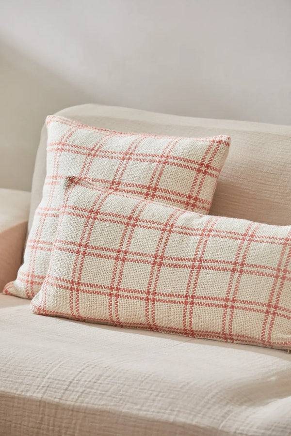 Pink checkered cushion cover Sweden