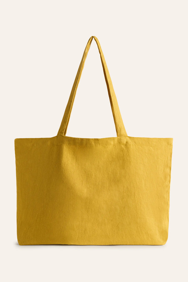 Mustard linen shopper bag Lino