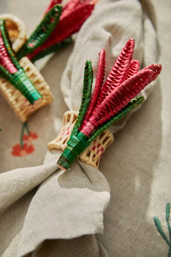 Napkin ring pink Lilium