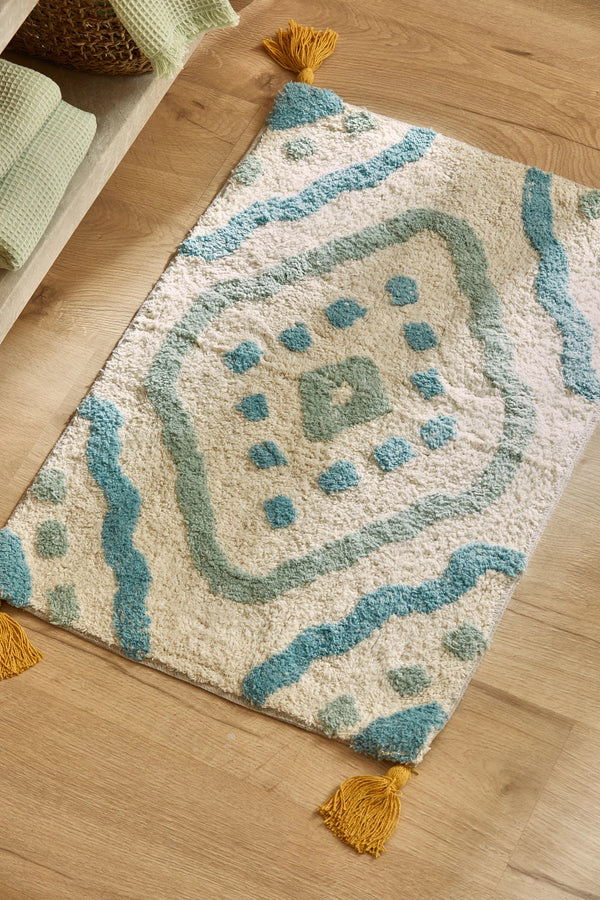 Tapis de bain turquoise Turk