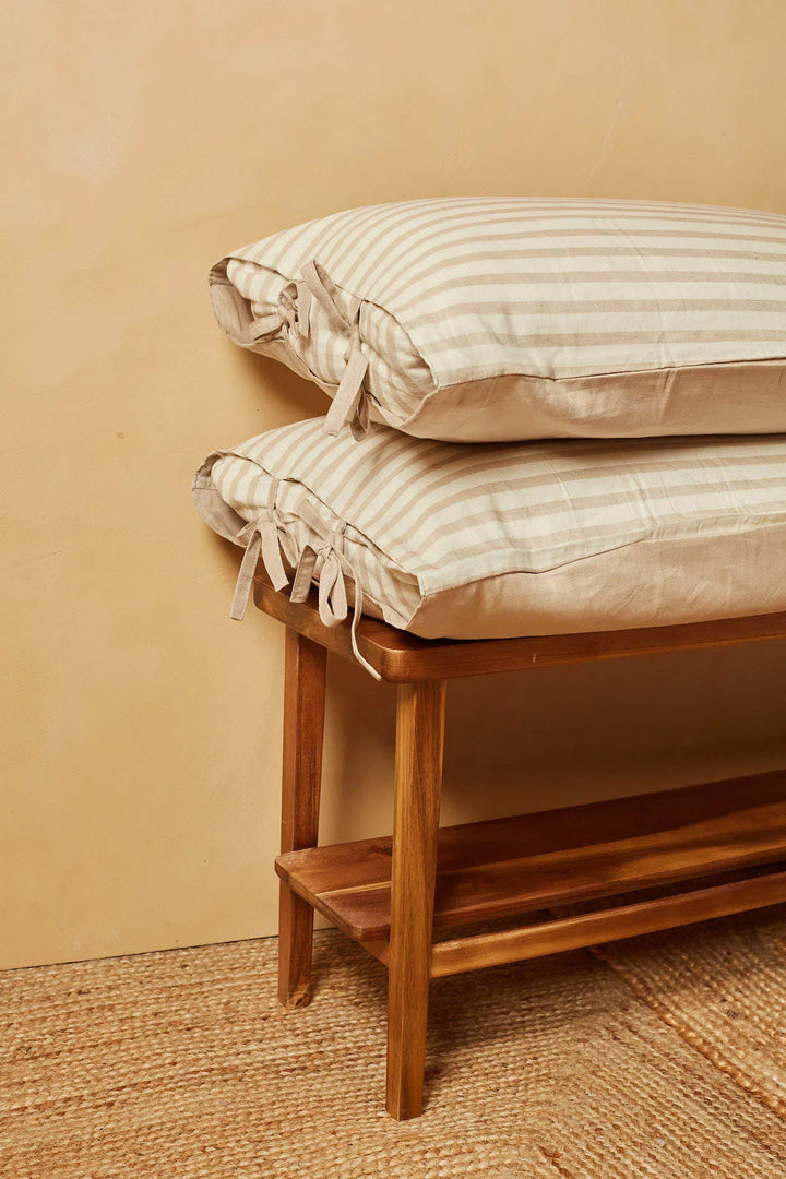 Set de 2 fundas de almohada de lino y algodón a rayas multicolor Ines-Calma House