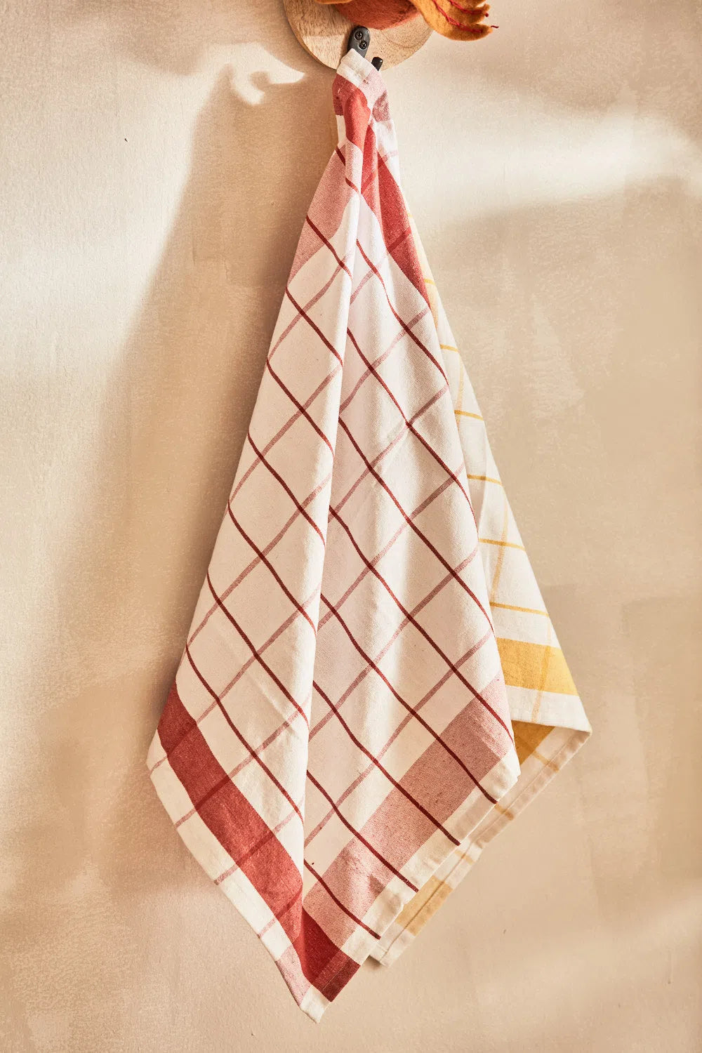 Set de 2 trapos de cocina a cuadros tierra Aveiro-Calma House
