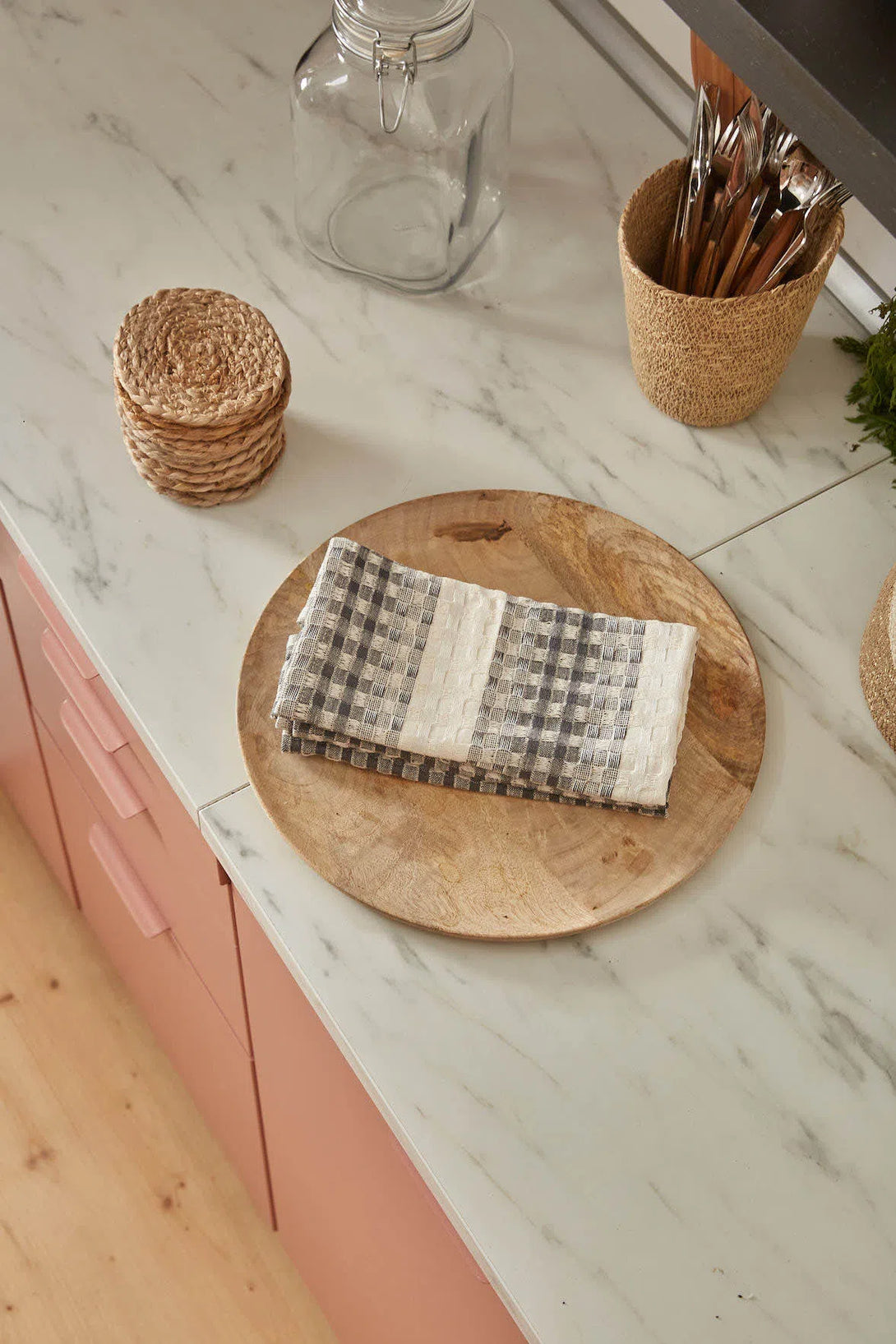 Set de 2 trapos de cocina de algodón gris oscuro Ibiza-Calma House