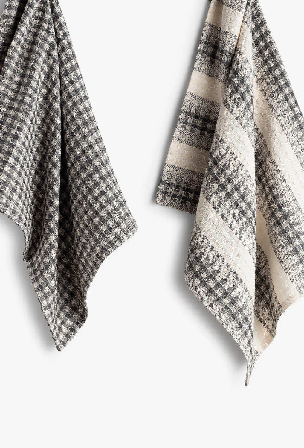 Set de 2 trapos de cocina de algodón gris oscuro Ibiza-Calma House