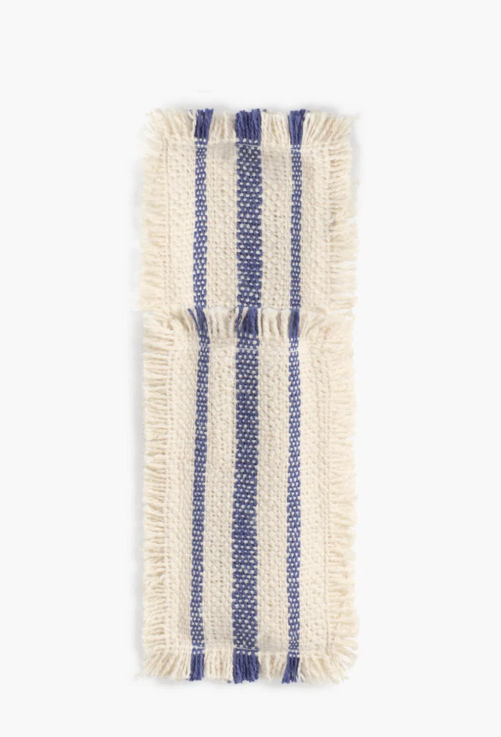 Set de 4 fundas de cubiertos algodón a rayas azules Capri-Calma House