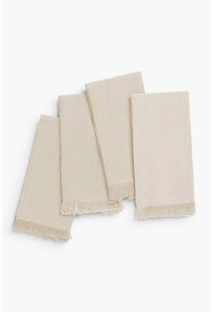 Set de 4 servilletas de algodón crudo Layer-Calma House