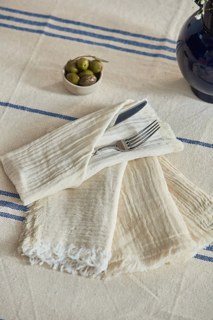 Set de 4 servilletas de algodón crudo Layer-Calma House
