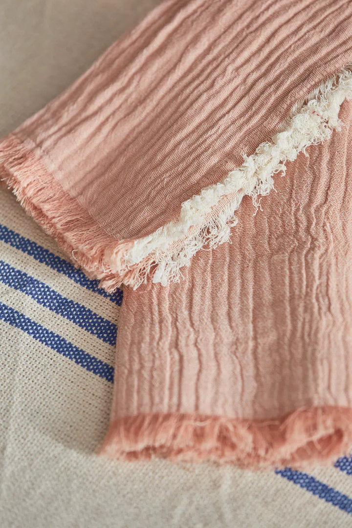 Set de 4 servilletas de algodón rosa Layer-Calma House