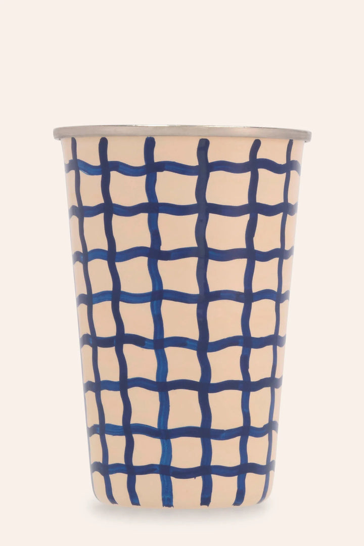 Vaso de 450ml de acero con motivos azules Mar-Calma House