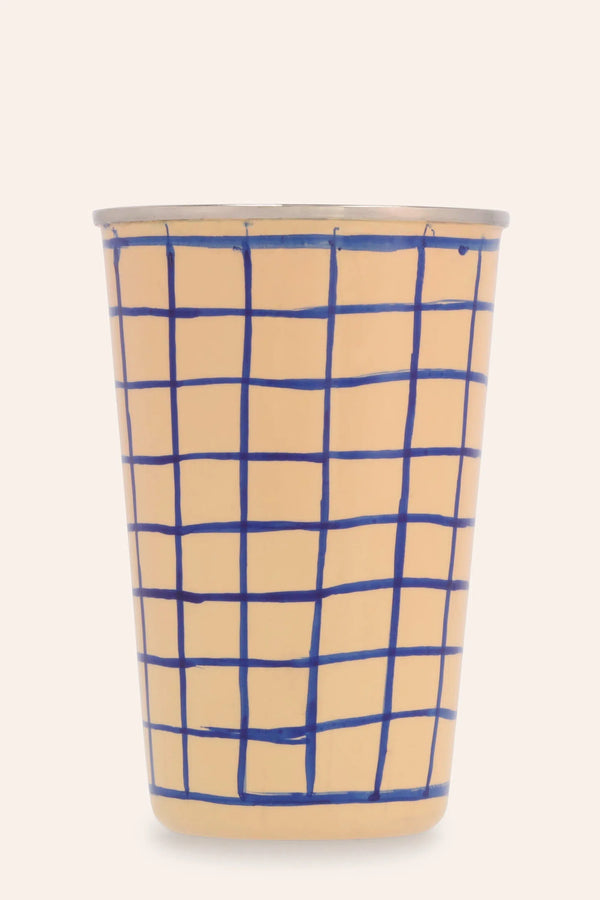 Vaso de 450ml de acero con motivos azules Soho-Calma House
