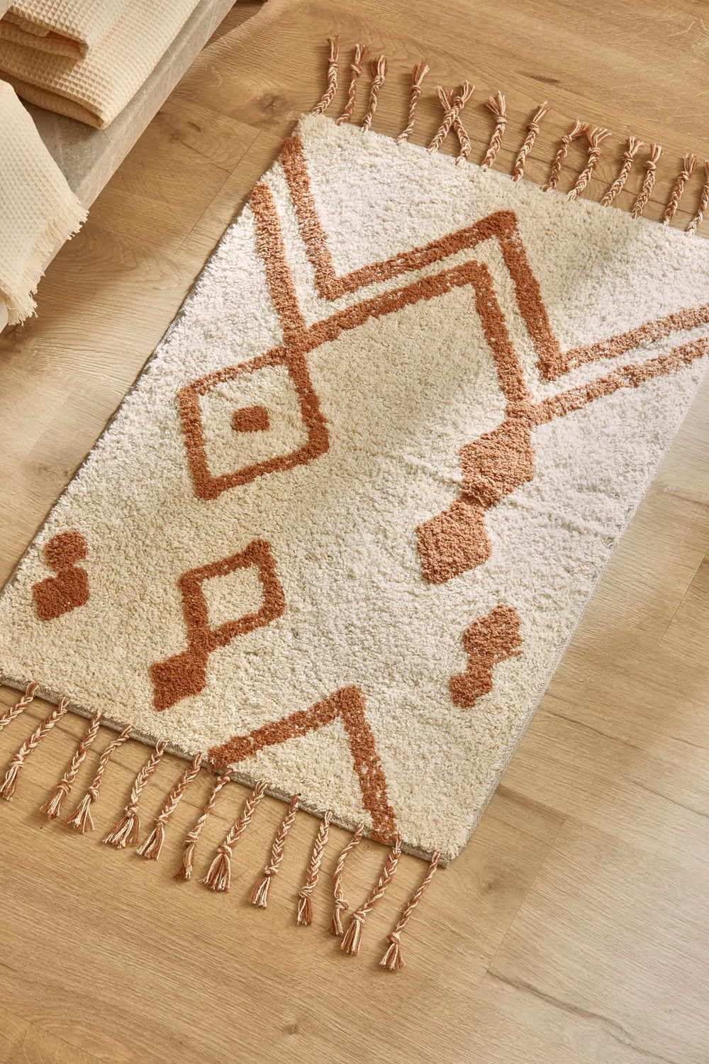 Alfombra de baño de algodón en tufting tierra Fauve-Calma House