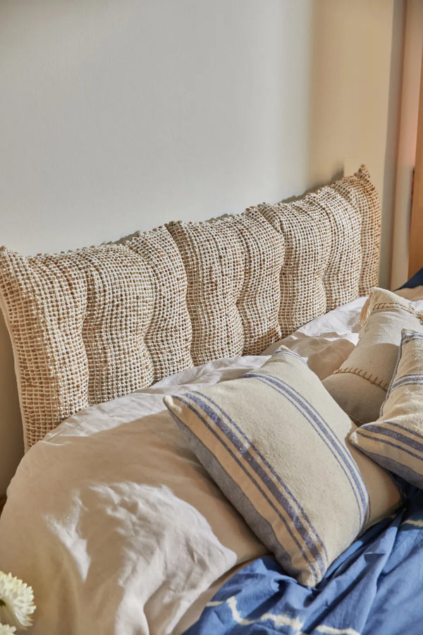 Housse De Tête De Lit King Size En Velours Rembourrée Lavable - Protection Et Confort, Blanc 140cm