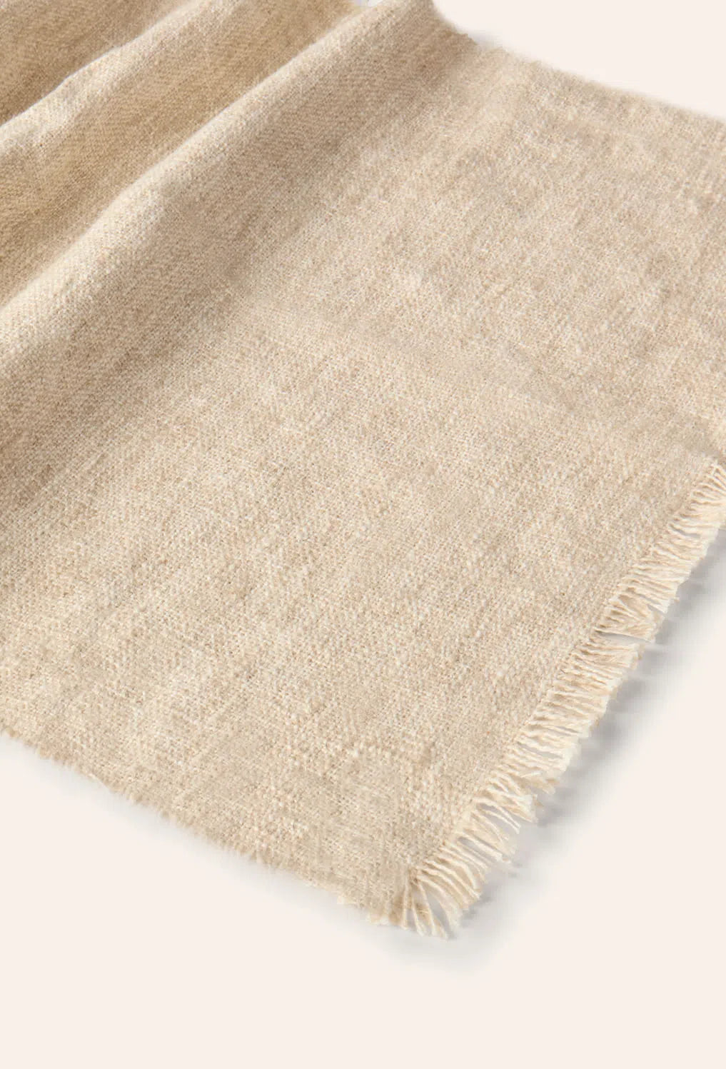 Camino de mesa de lino y algodón beige Arga-Calma House