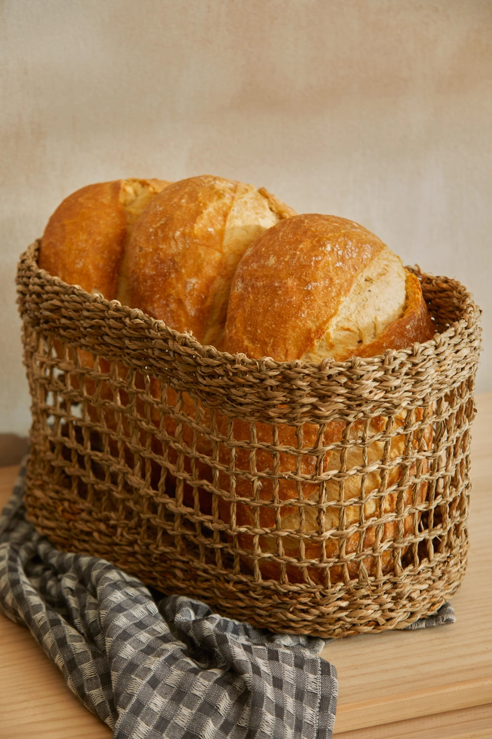 Cesto artesanal de junco de mar Hanoi-Calma House