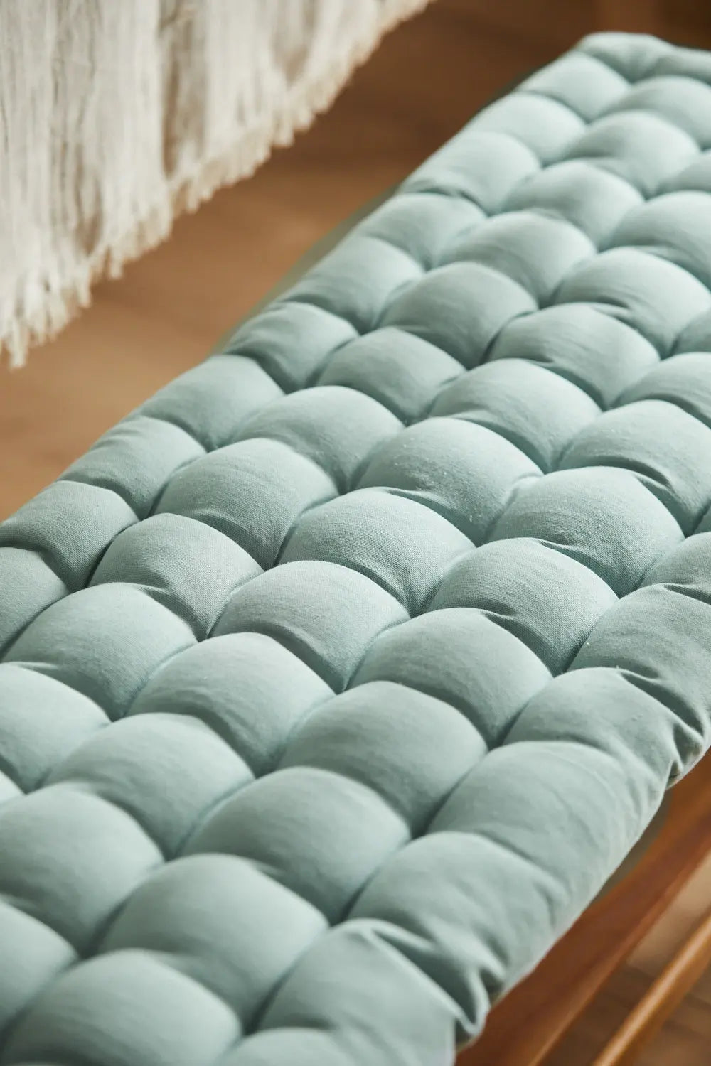 Cojín de banco de algodón verde claro lavable Gavema-Calma House