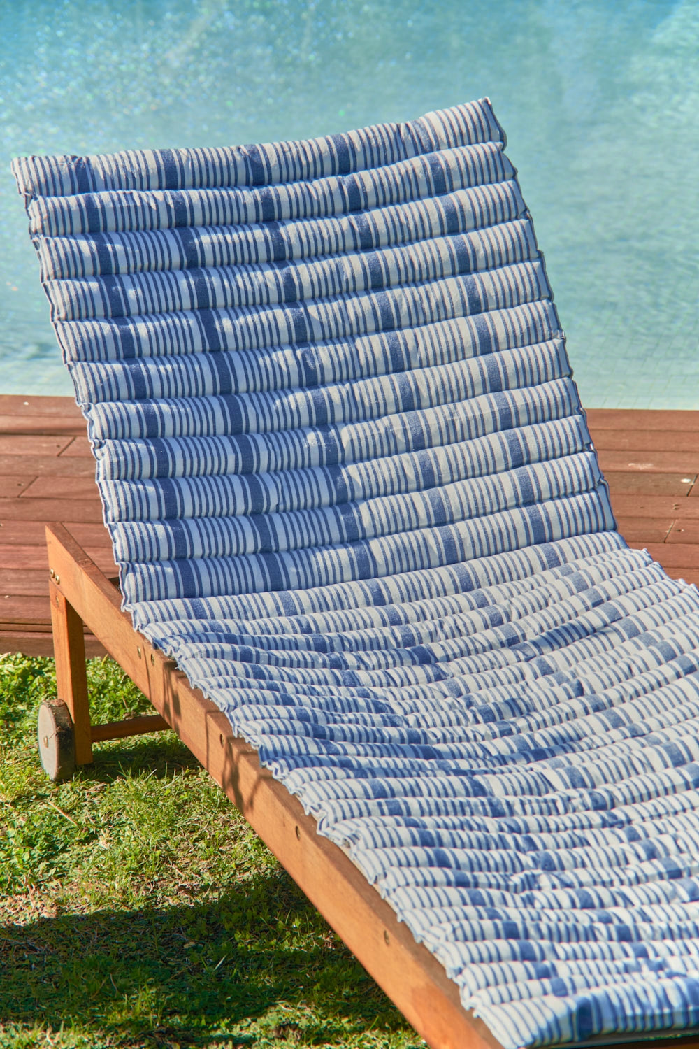 Haiti blue striped recycled cotton hammock cushion