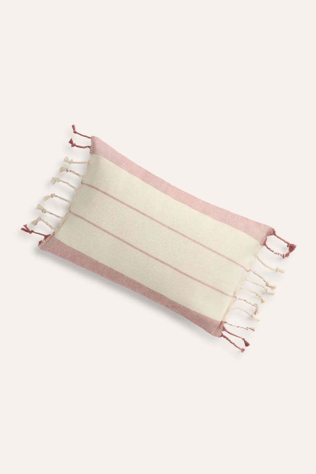 Cojín de playa con rayas tejidas en rojo Tiana-Calma House