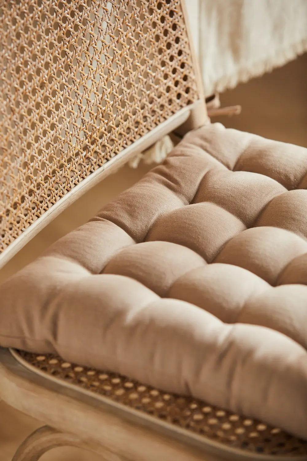 Cojín para silla cuadrado lavable de algodón piedra Gavema-Calma House