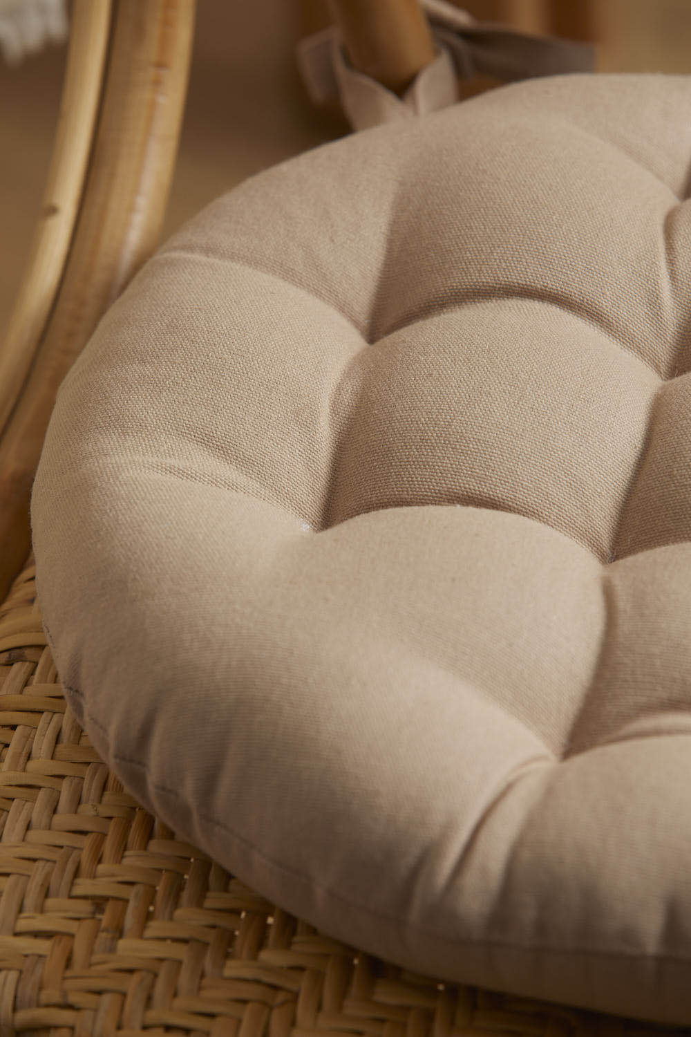 Cojín para silla redondo lavable de algodón piedra Gavema-Calma House