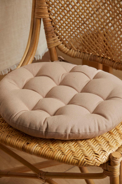 Coussin De Chaise Rond 40,6 Cm AddGrace - Housse Amovible Beige, Antidérapant - Confort Salle à Manger