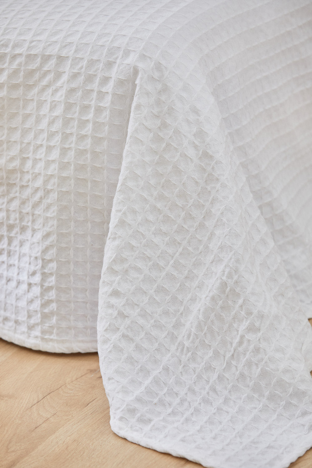 Colcha de algodón nido de abeja blanco Panal-Calma House