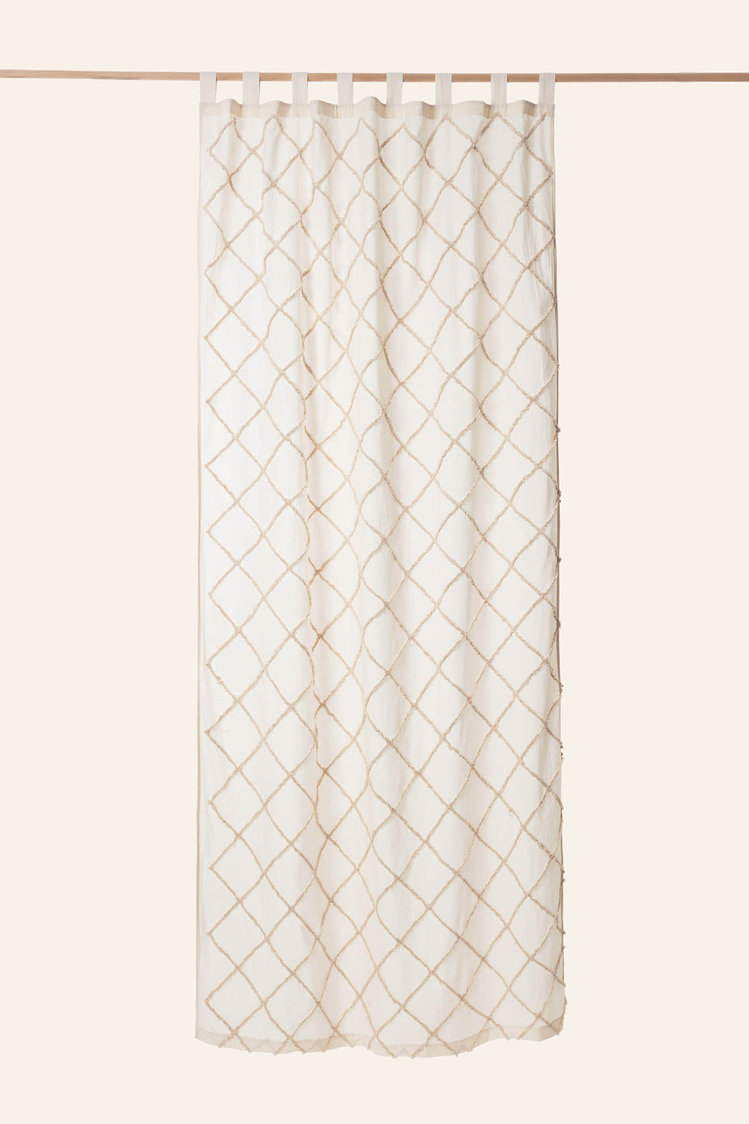 Cortina de algodón con relieve de rombos cruda Royal-Calma House