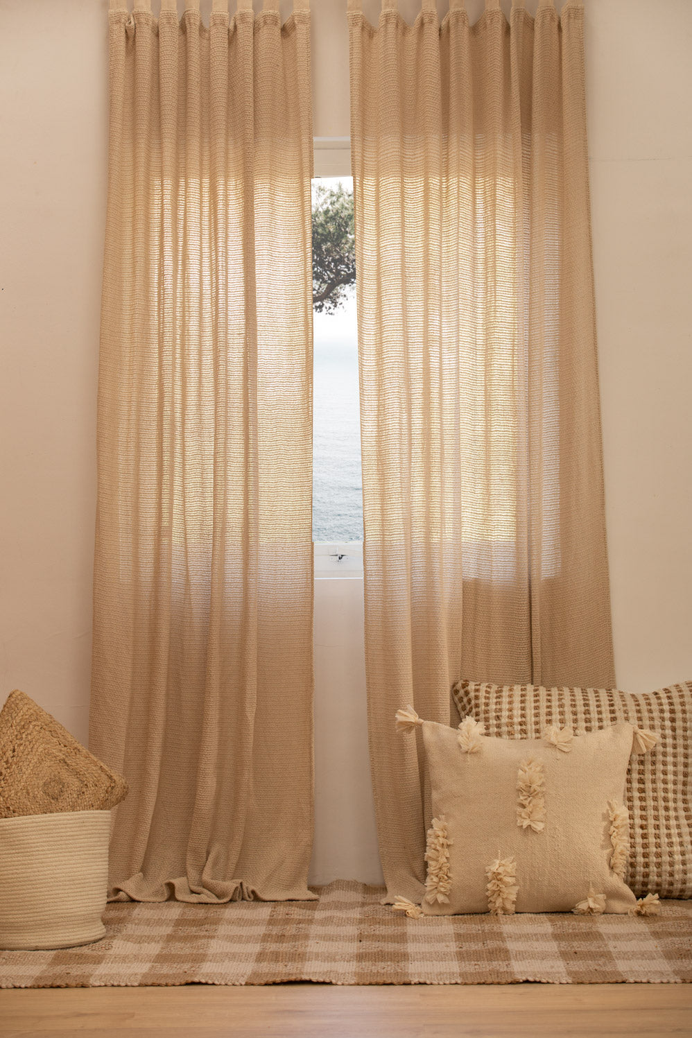 Cortina de algodón crudo Red-Calma House