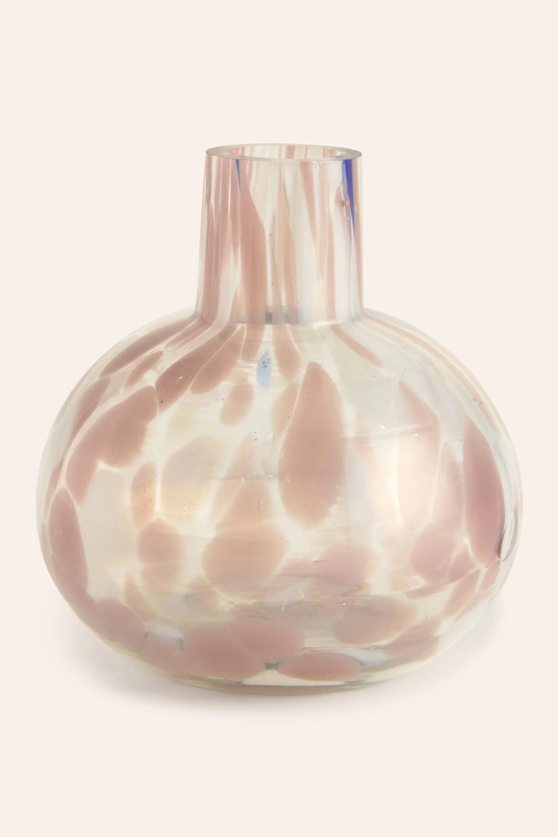 Florero de cristal pequeño con motas de color rosa Beira-Calma House