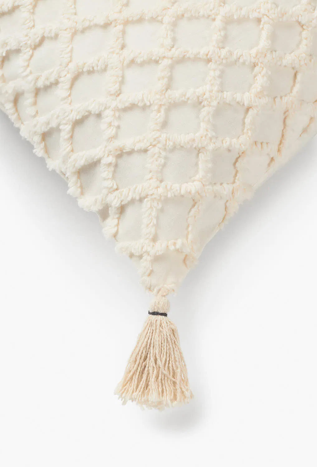 Funda de cojín con relieve de rombos crudo Royal-Calma House