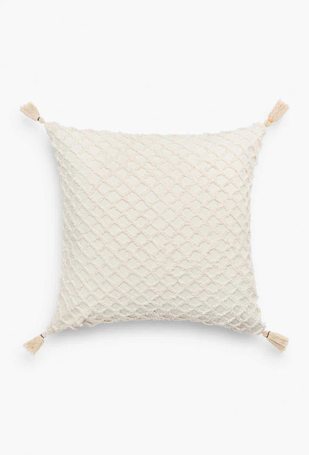 Funda de cojín con relieve de rombos crudo Royal-Calma House