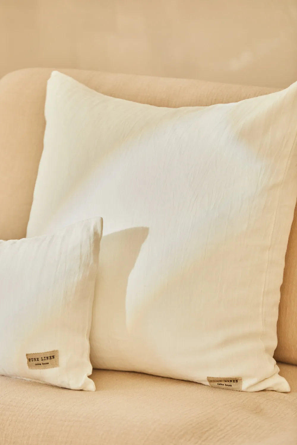 Funda de cojín cruda 100% Lino-Calma House