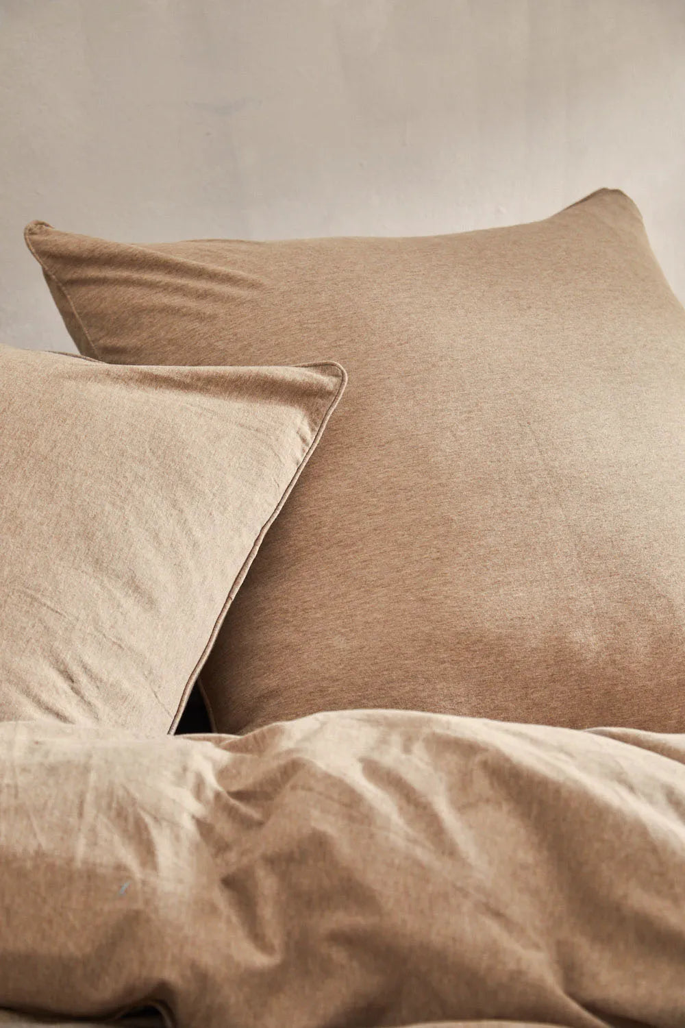 Funda de cojín de punto beige Jersey-Calma House