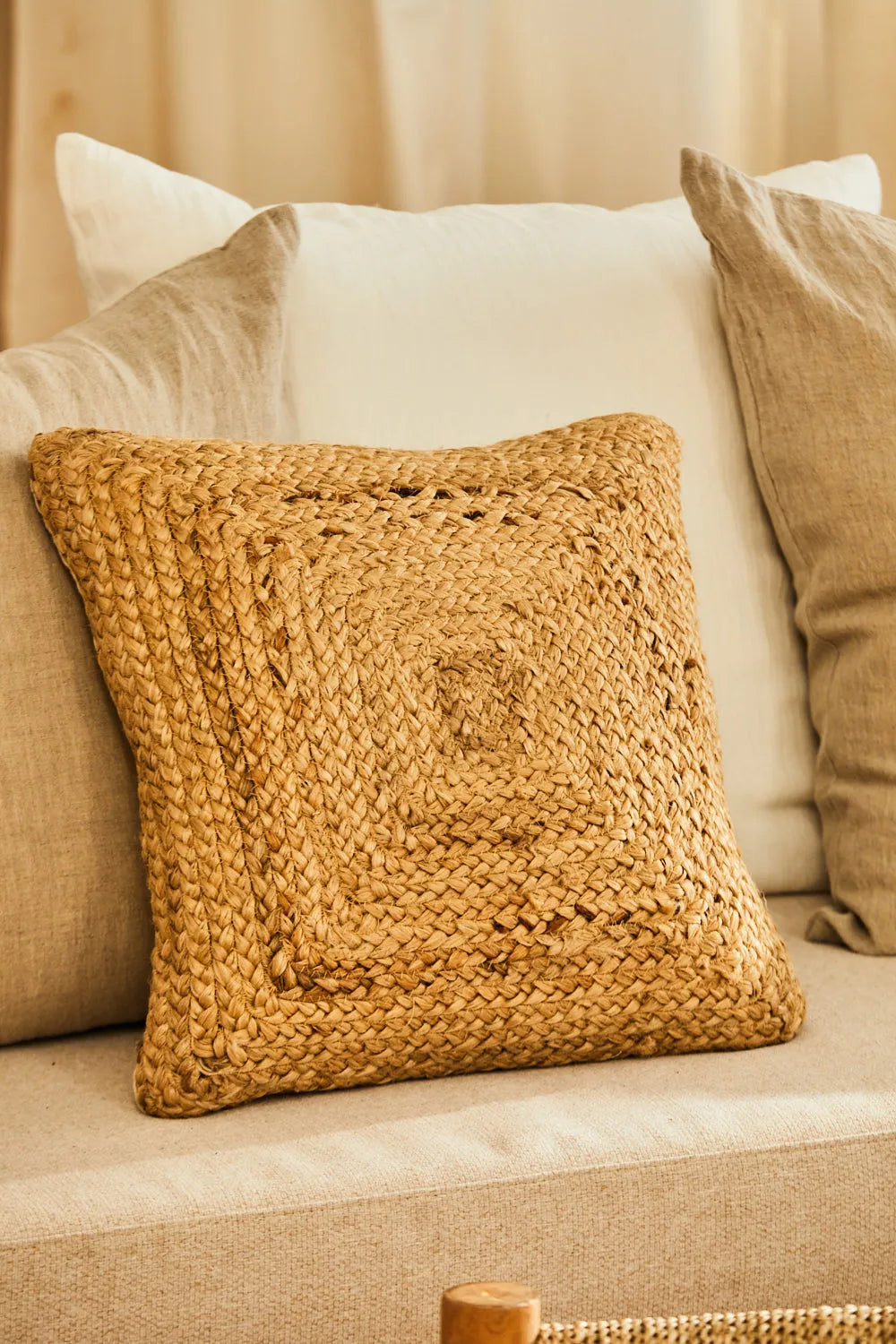 GUYANA Housse De Coussin Papasan Imperméable 100x100cm - Jaune Facile à Nettoyer