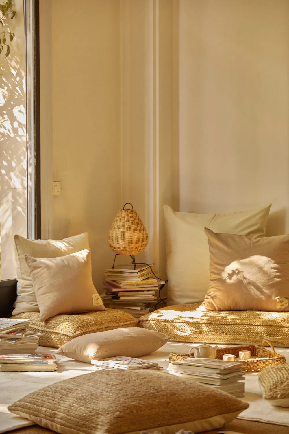 Funda de cojín grande de 80 cm de yute Ural-Calma House