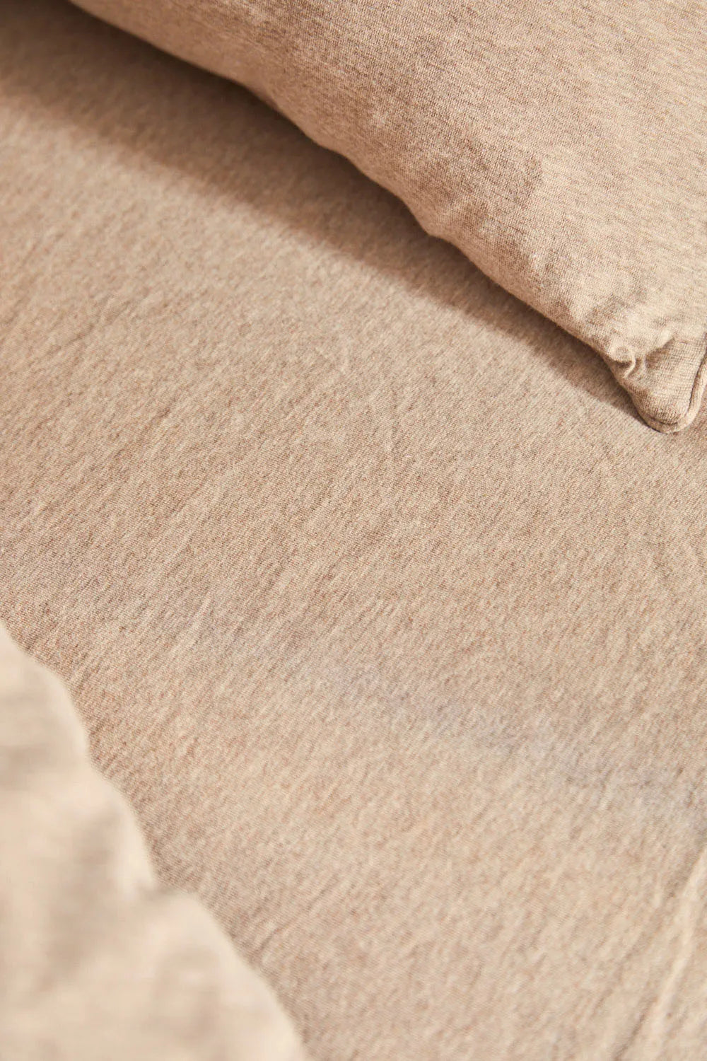 Funda nórdica + juego de almohada de punto beige Jersey-Calma House