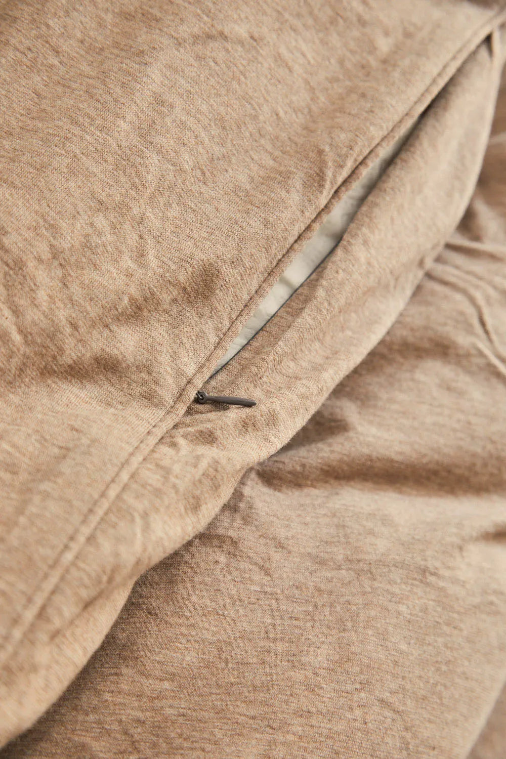 Funda nórdica + juego de almohada de punto beige Jersey-Calma House