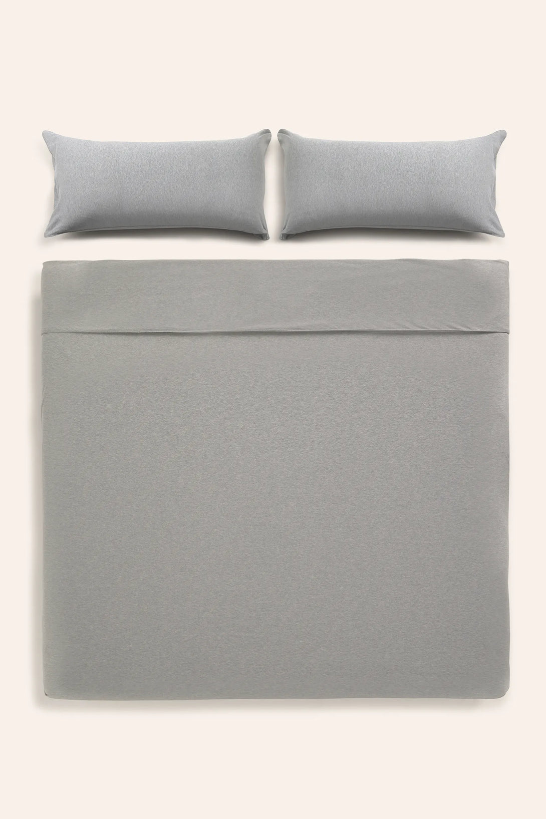 Funda nórdica + juego de almohada de punto gris Jersey-Calma House