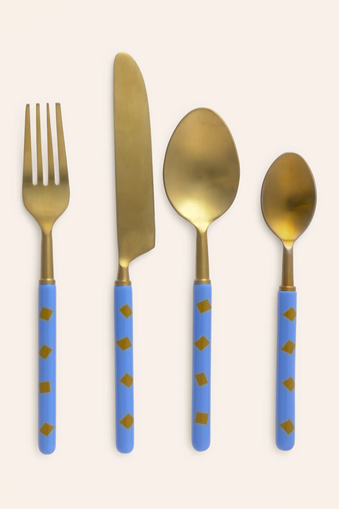 Juego de cubiertos azules Mango-Calma House