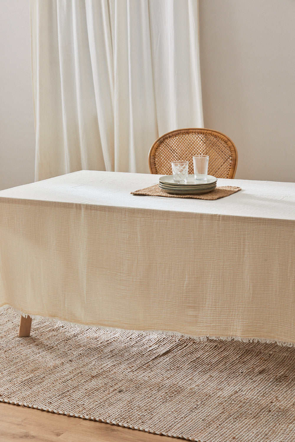 Mantel de algodón crudo Layer-Calma House