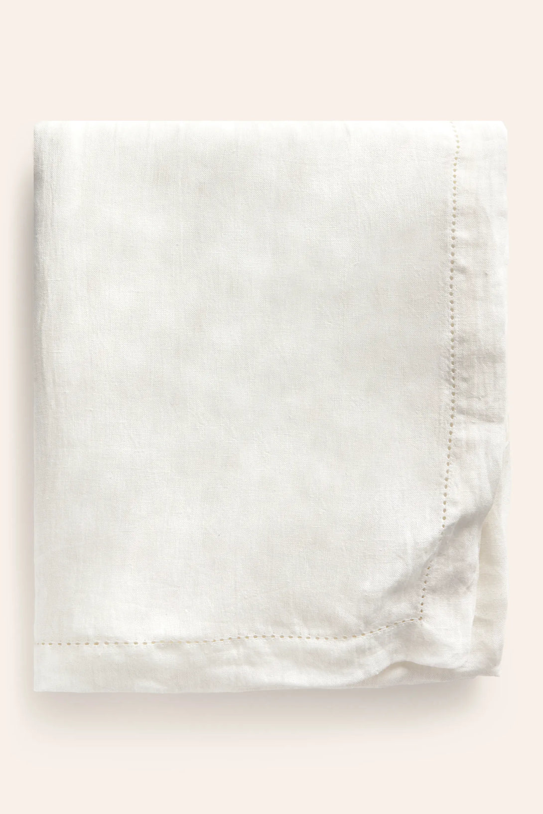 Mantel de puro lino con vainica crudo Lino-Calma House